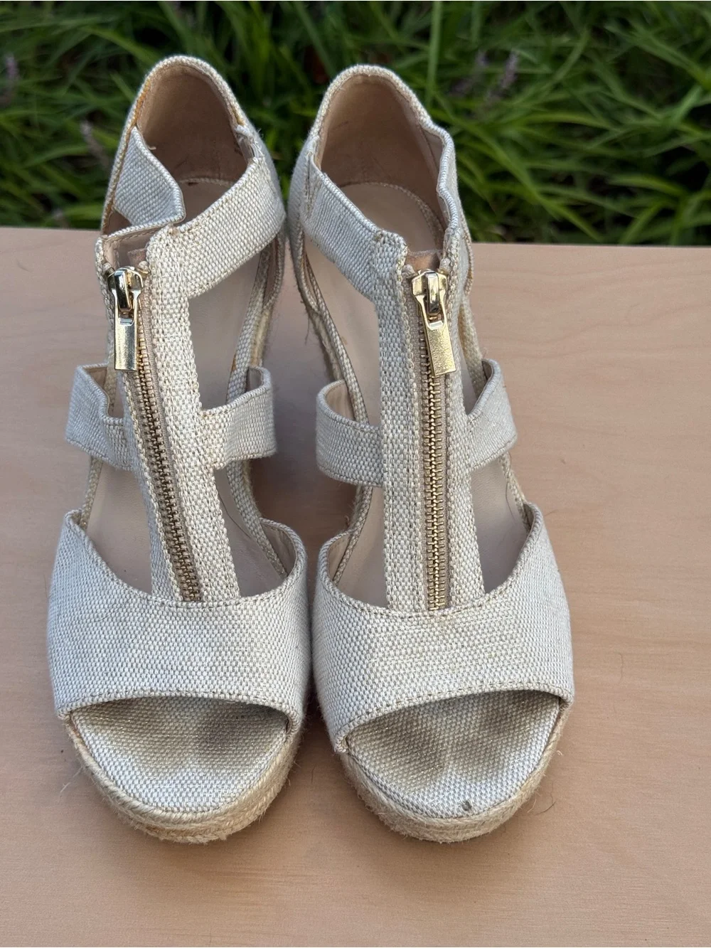 Boho Espadrille Wedge Zip Front Sandals 8 A New Day Carla Coastal Beach Resort